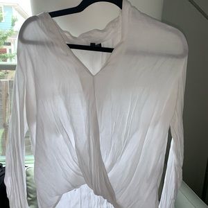 White Longsleeve Topshop Work Blouse